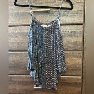 Patterned Cold Shoulder Top